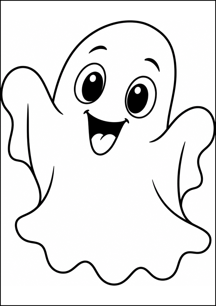 Coloriage Fantôme Joyeux d'Halloween