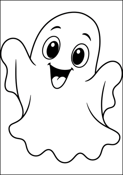 Coloriage Fantôme Joyeux d'Halloween