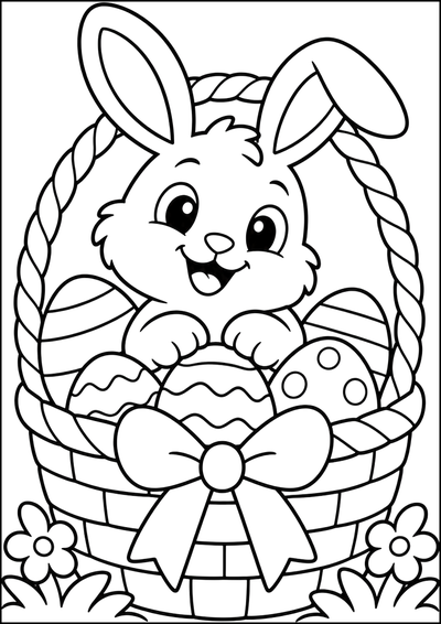 Ausmalbild Osterhase Im Korb