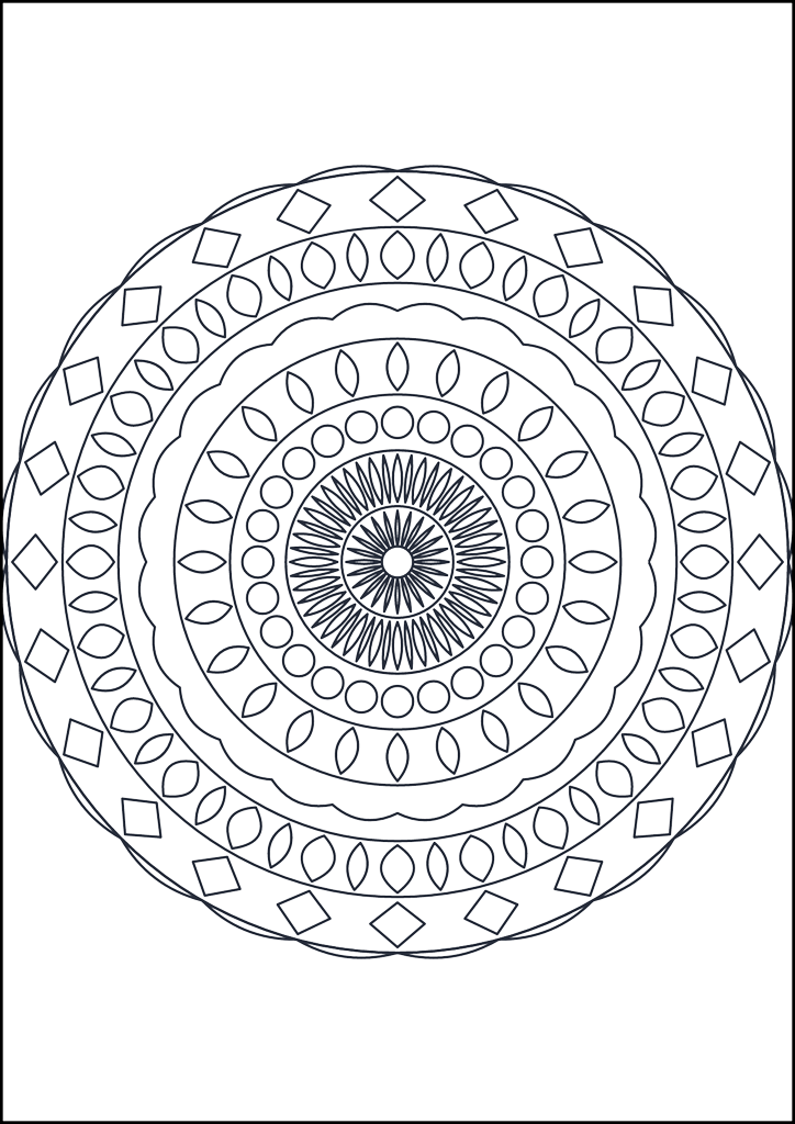 Ausmalbild Mandala zum Ausmalen #324