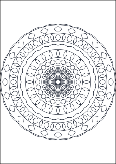 Ausmalbild Mandala zum Ausmalen #324