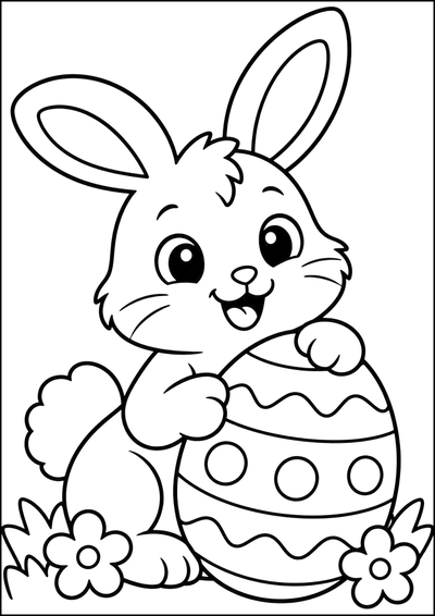 Ausmalbild Osterhase Mit Osterei