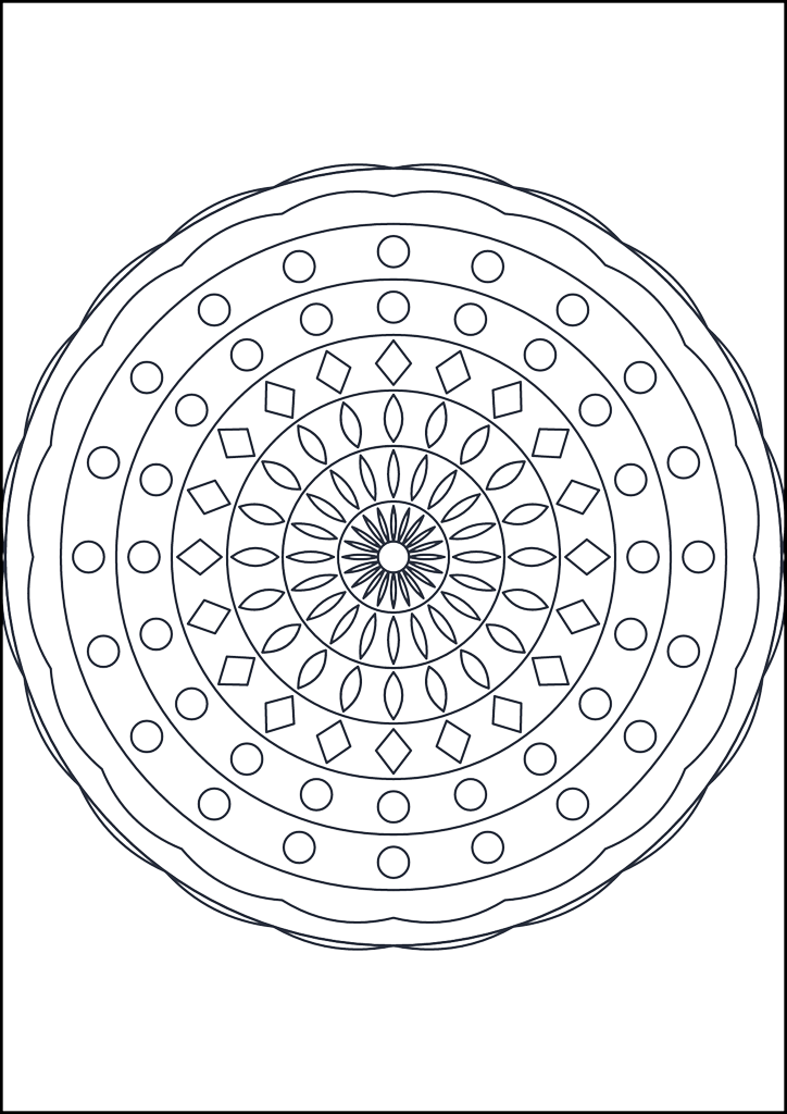 Ausmalbild Mandala zum Ausmalen #803