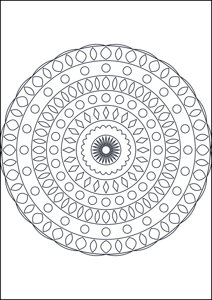 Coloring page Mandala da colorare #106
