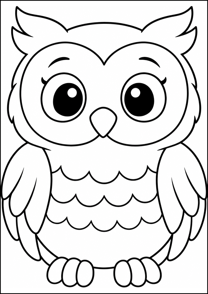 Coloriage Hibou Aux Grands Yeux