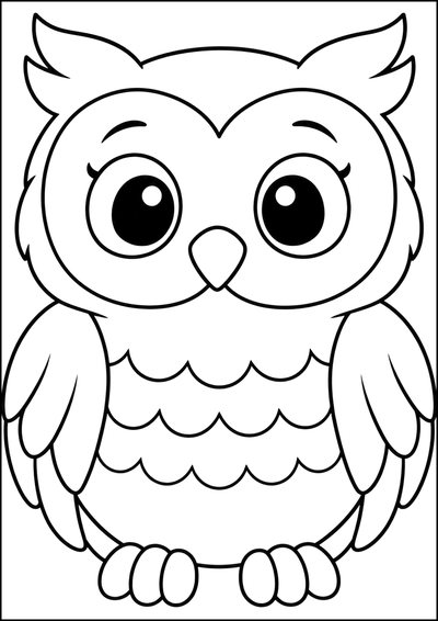 Coloriage Hibou Aux Grands Yeux
