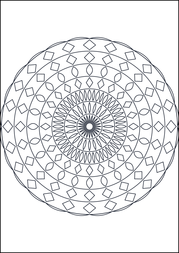 Ausmalbild Mandala zum Ausmalen #602