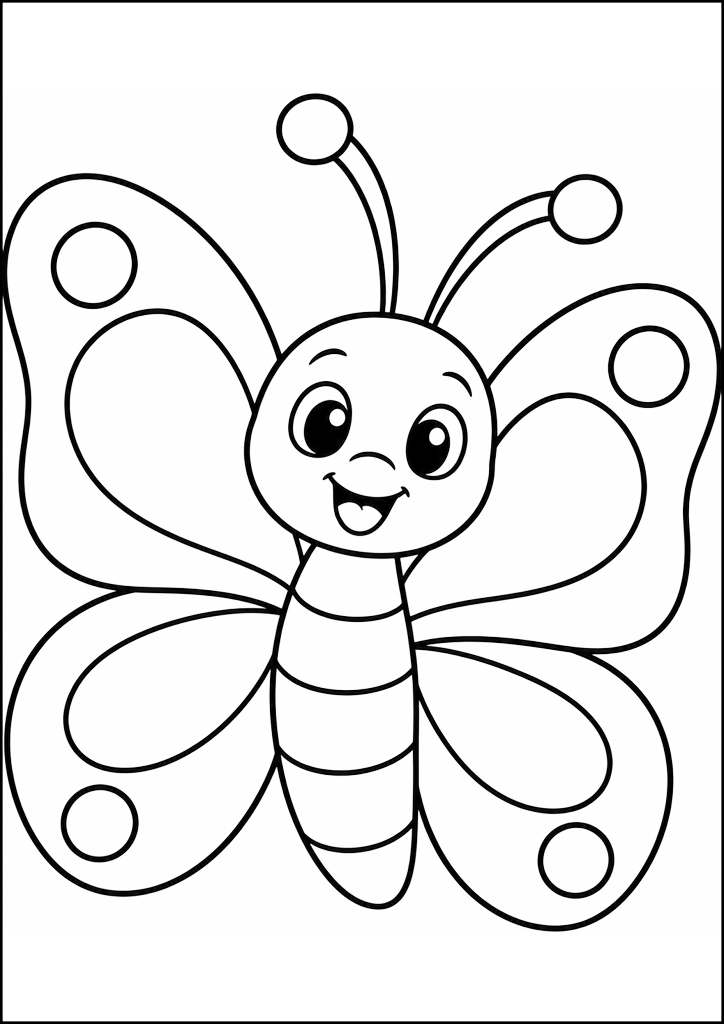 Coloriage Papillon Souriant