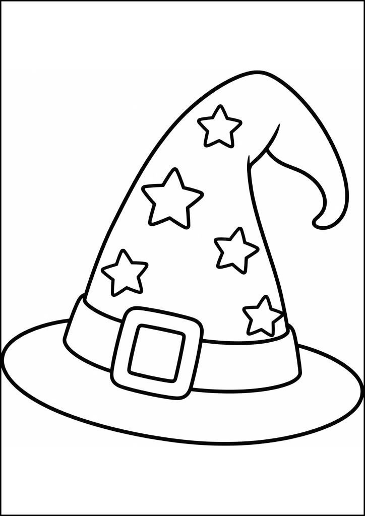 Ausmalbild Zaubererhut Mit Sternen