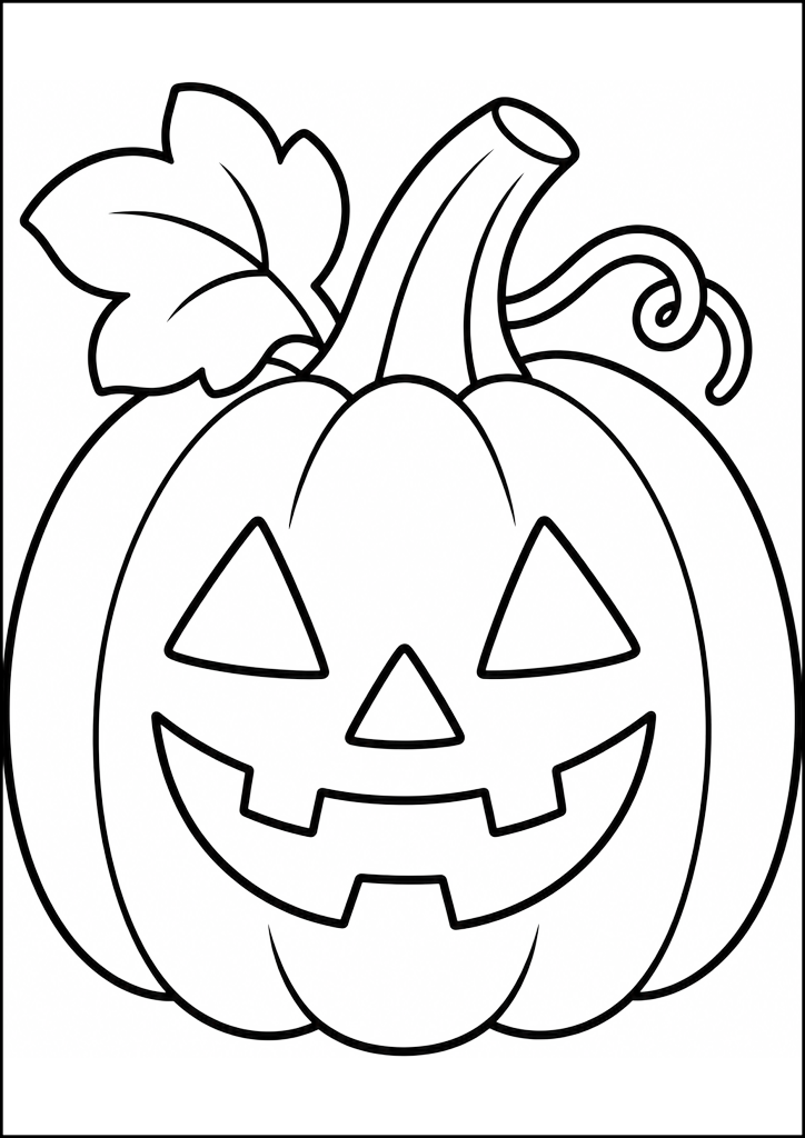 Dibujo para colorear Calabaza Con Cara Tallada