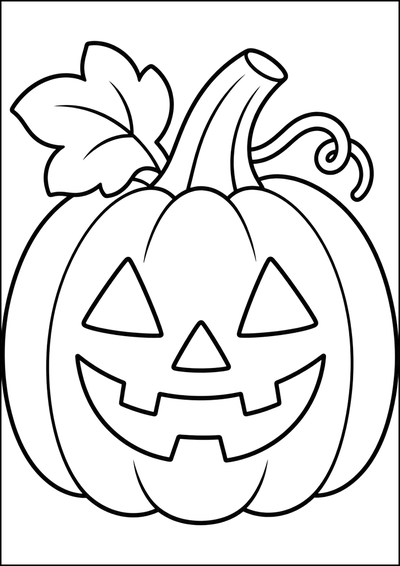 Dibujo para colorear Calabaza Con Cara Tallada