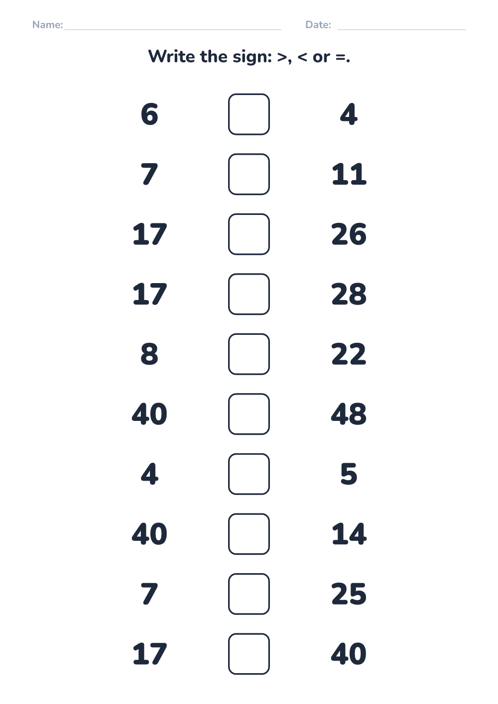 Which is more? (hard, printable)