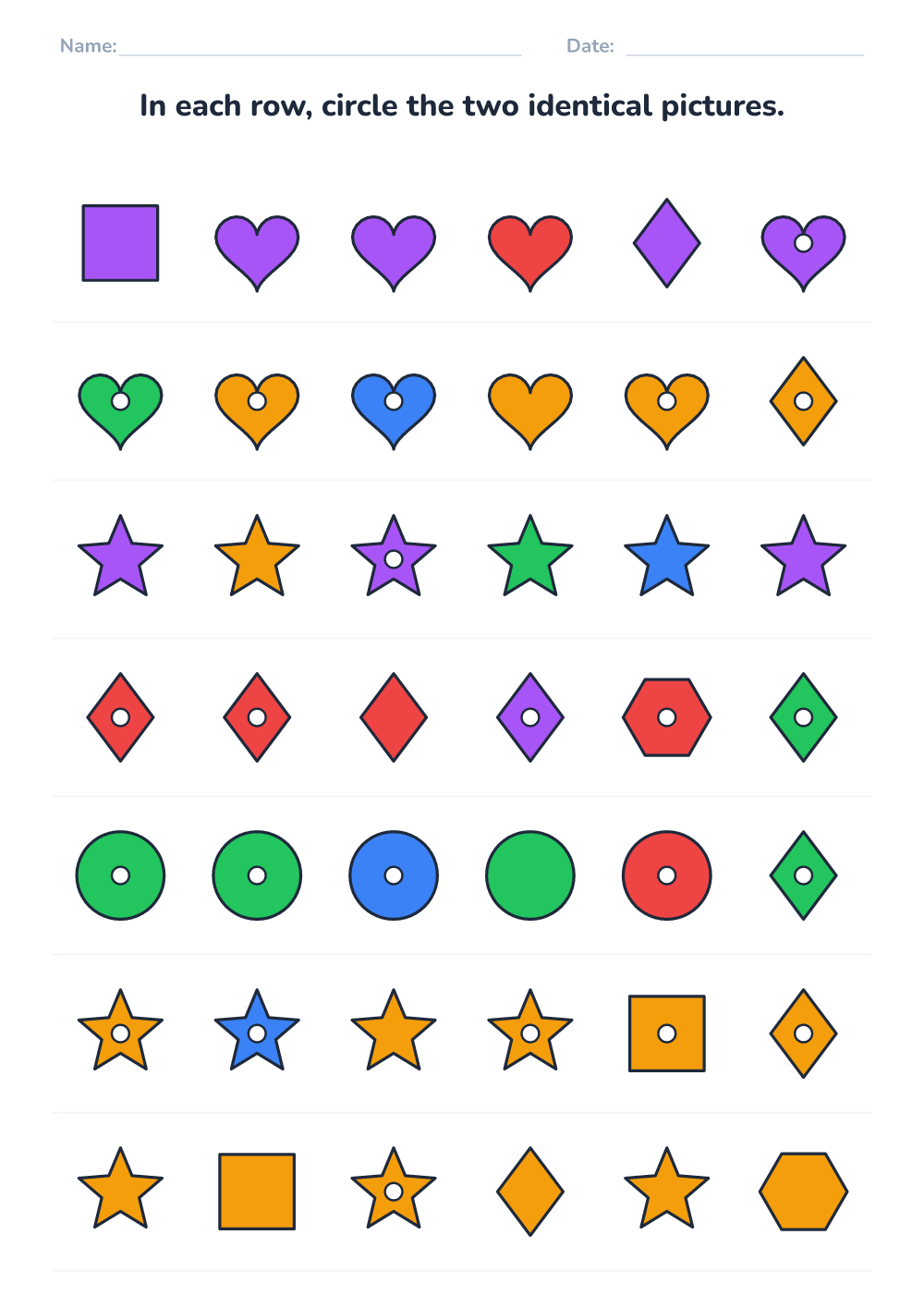 Find the matching pair (hard, printable)
