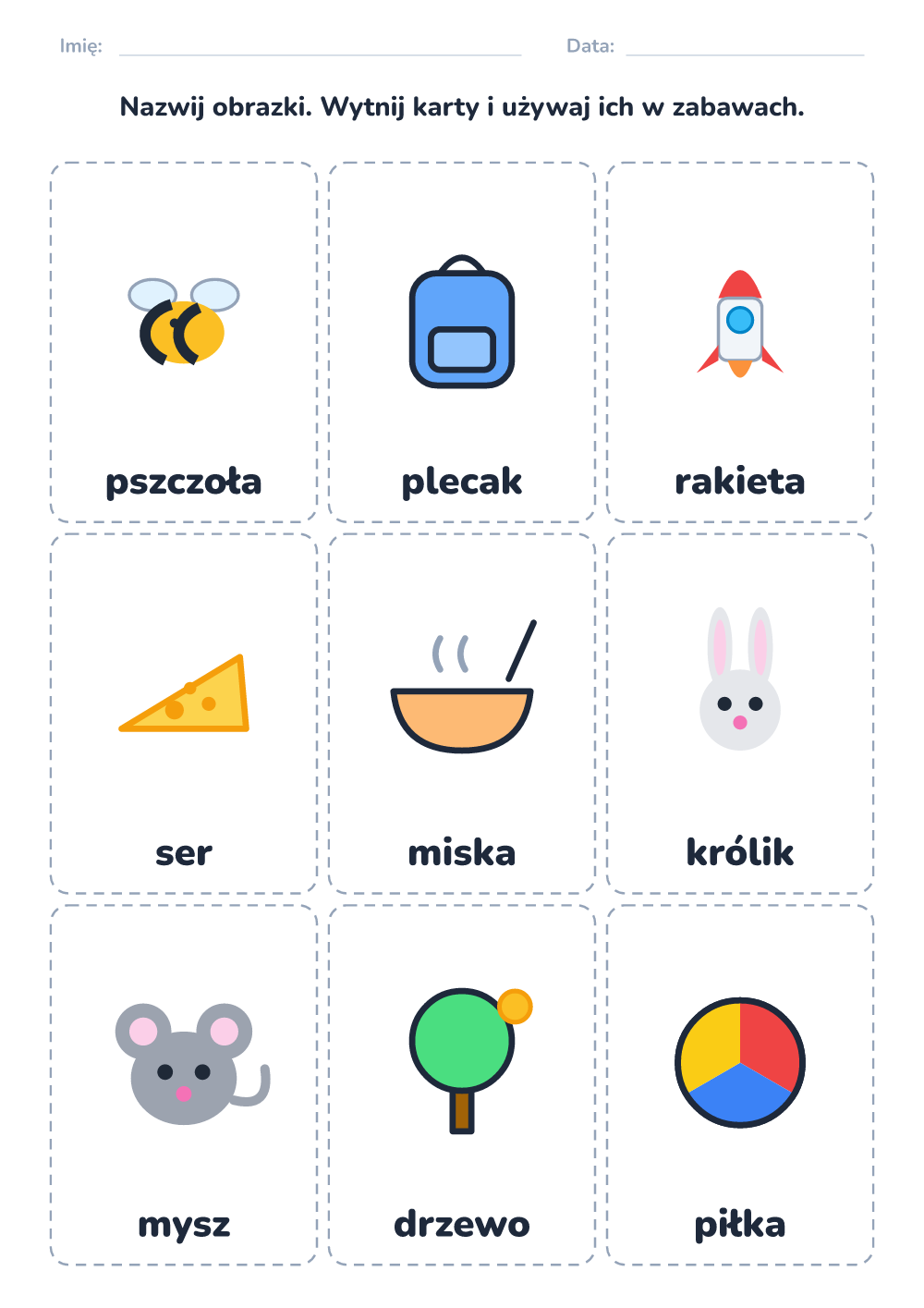 Obrazki do nazywania (średni, do druku)