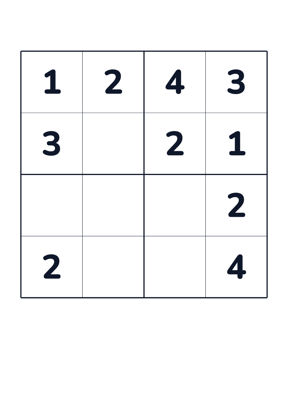 Sudoku pour enfants — très facile #721