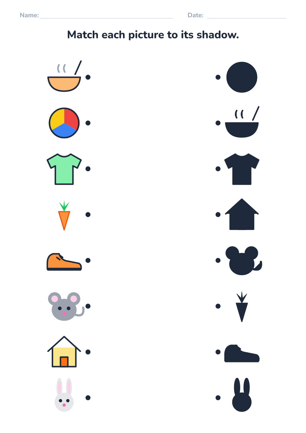 Match the shadow (hard, printable)