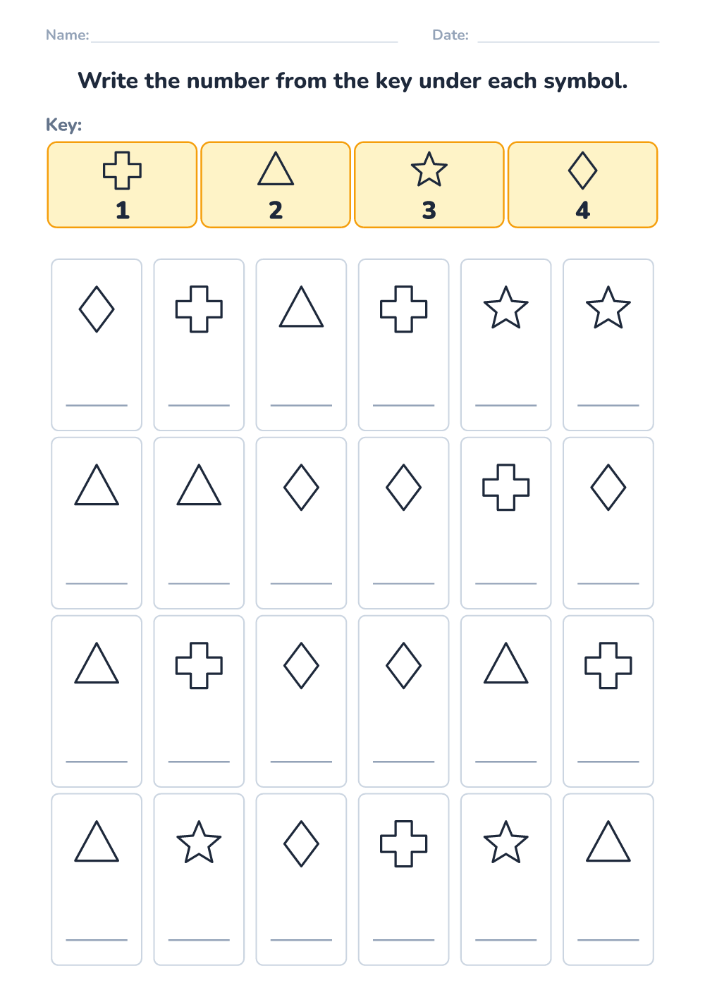 Symbol coding (easy, printable)