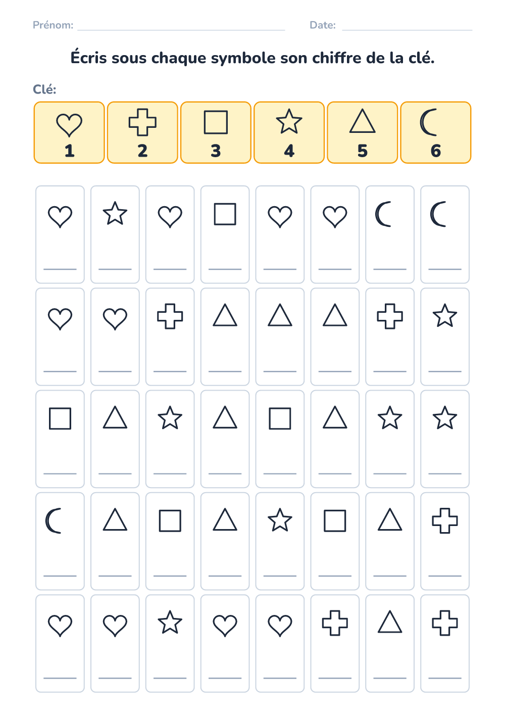 Code secret (moyen, à imprimer)