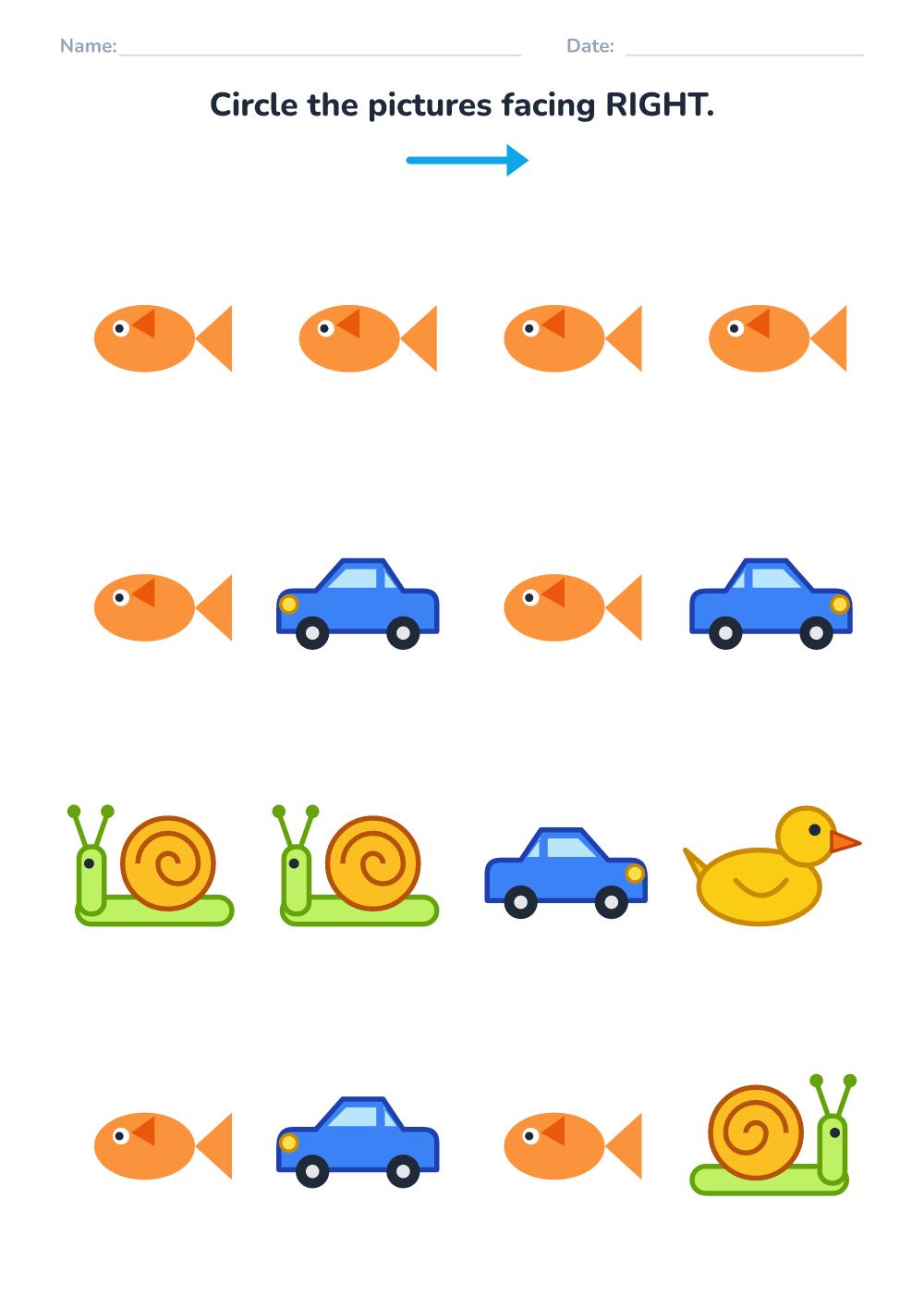 Left or right? (easy, printable)