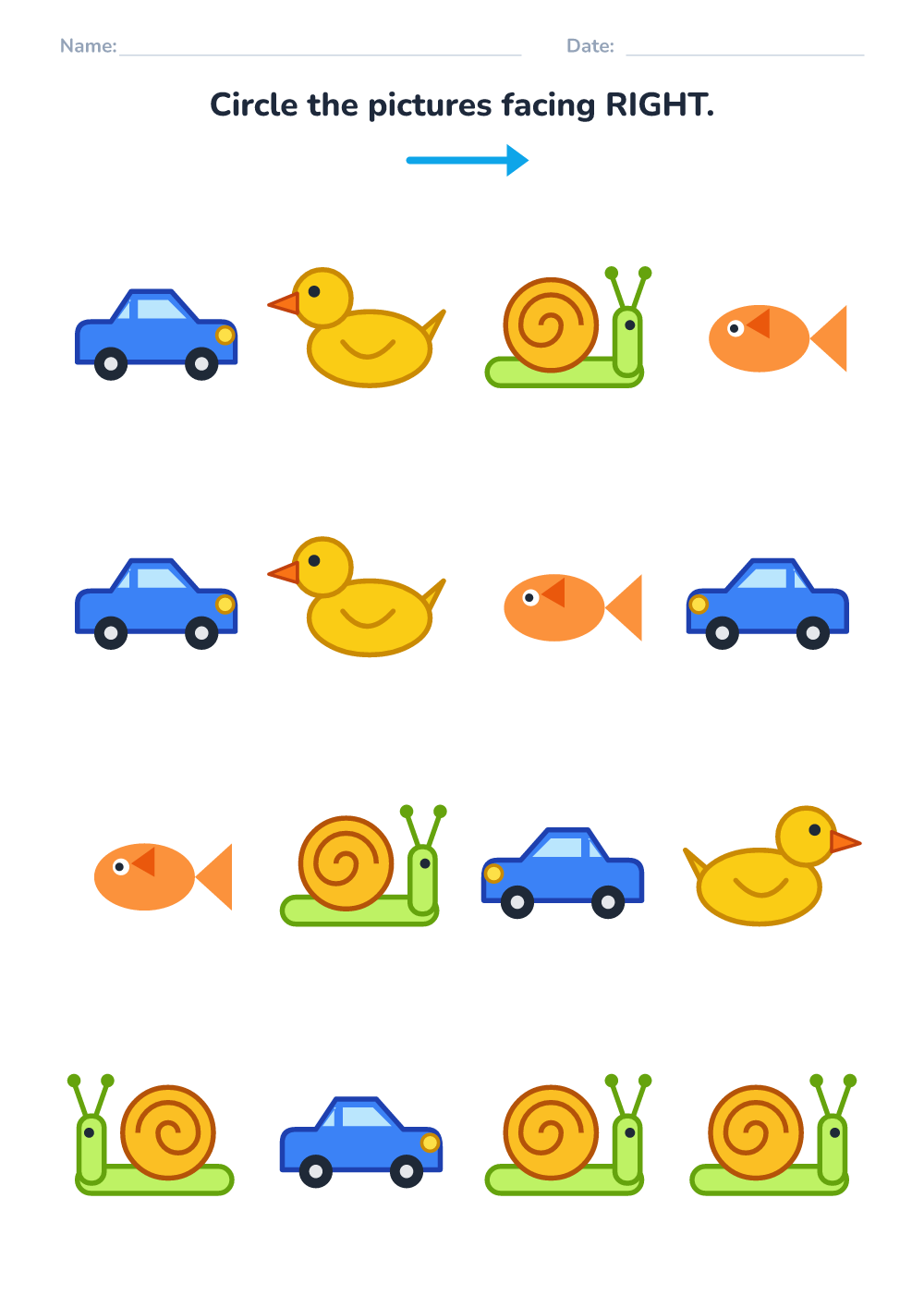 Left or right? (easy, printable)