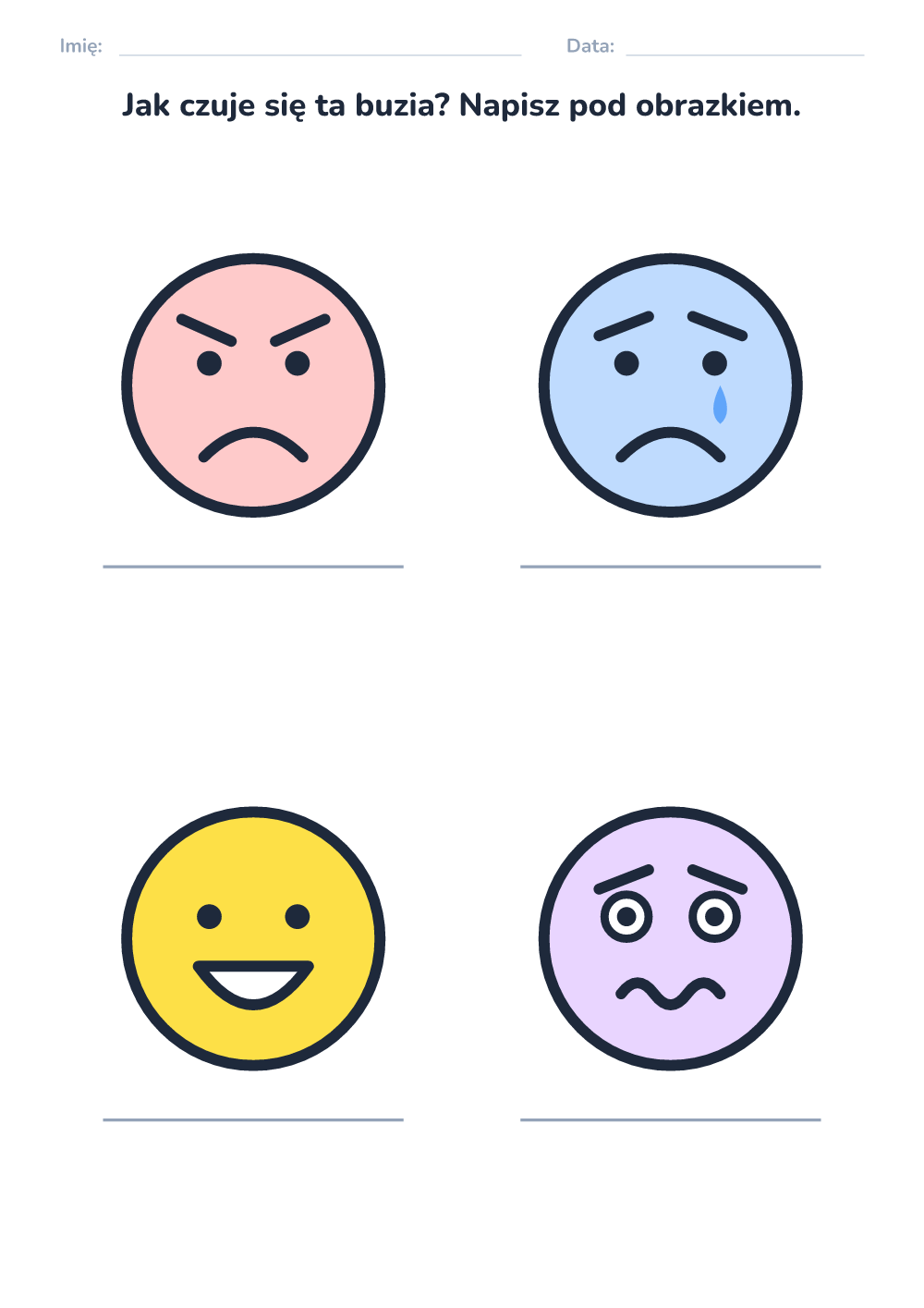Emocje – karta pracy
