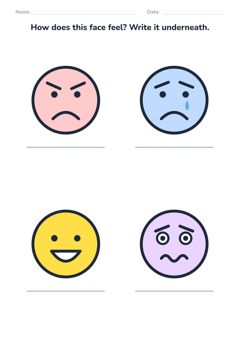 Emotions worksheet