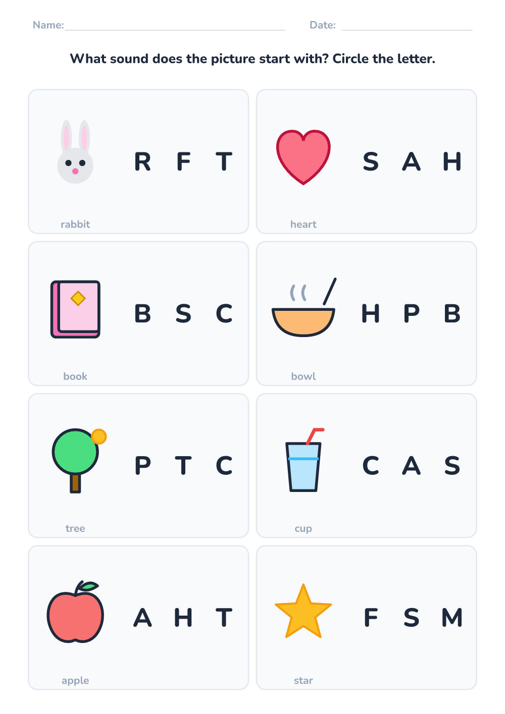 First sound (medium, printable)