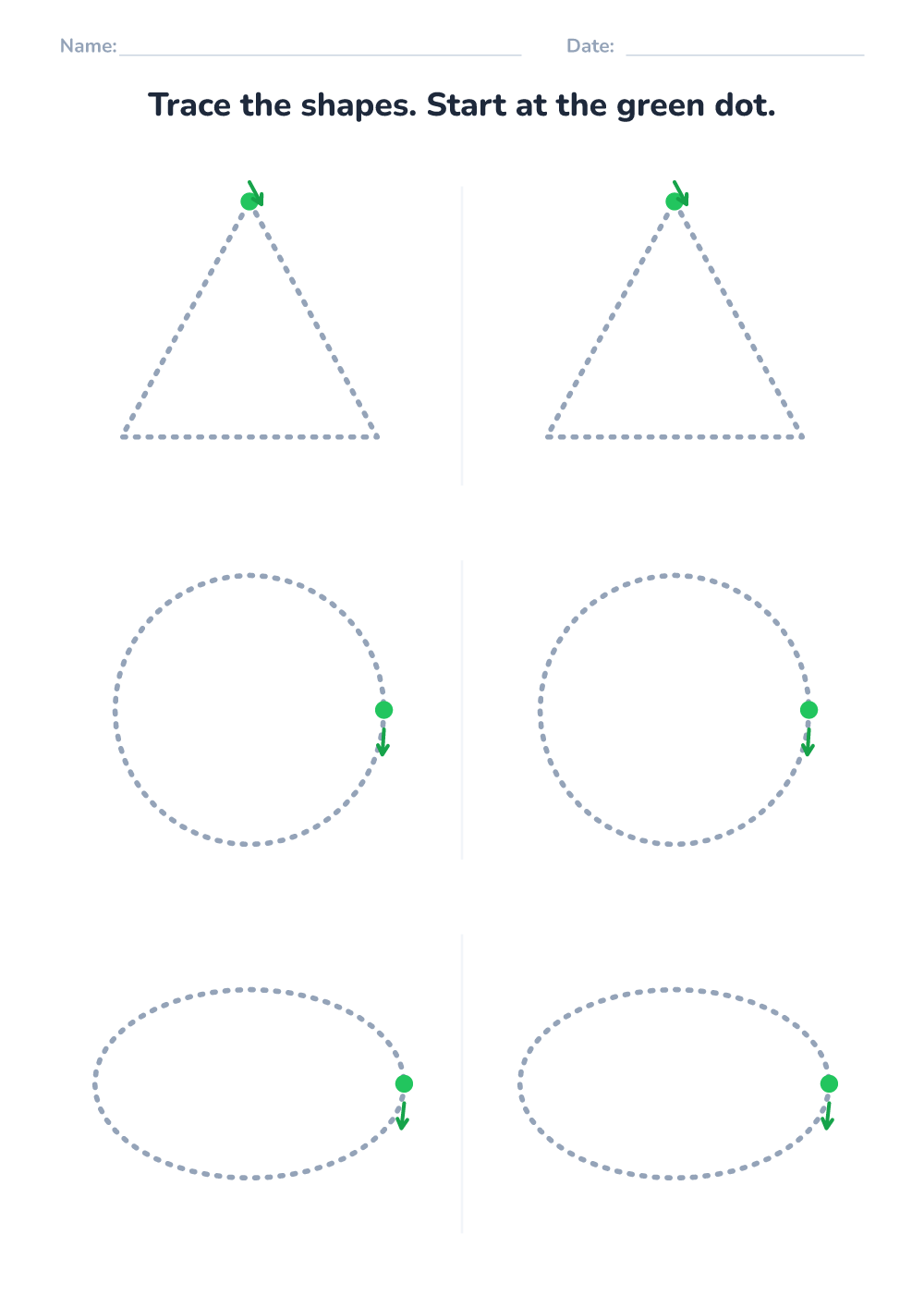 Shape tracing worksheet