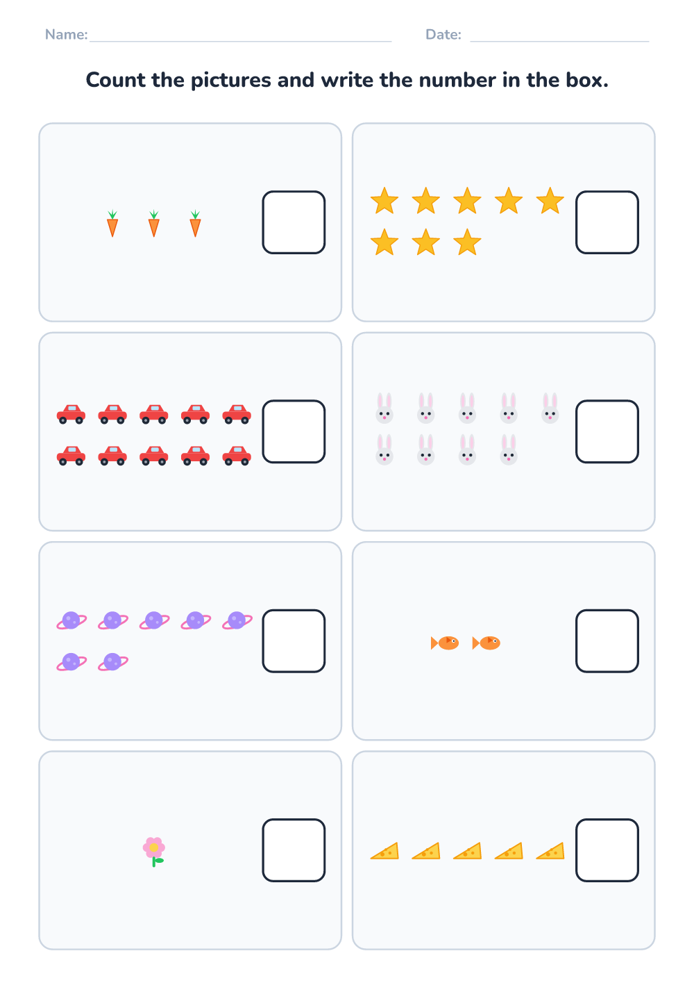 Count and write (medium, printable)