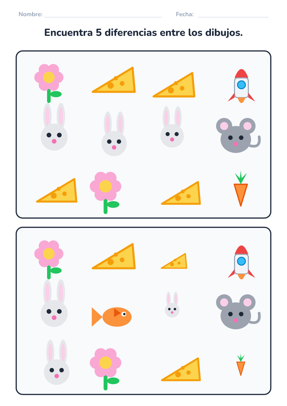 Encuentra las diferencias (medio, para imprimir)