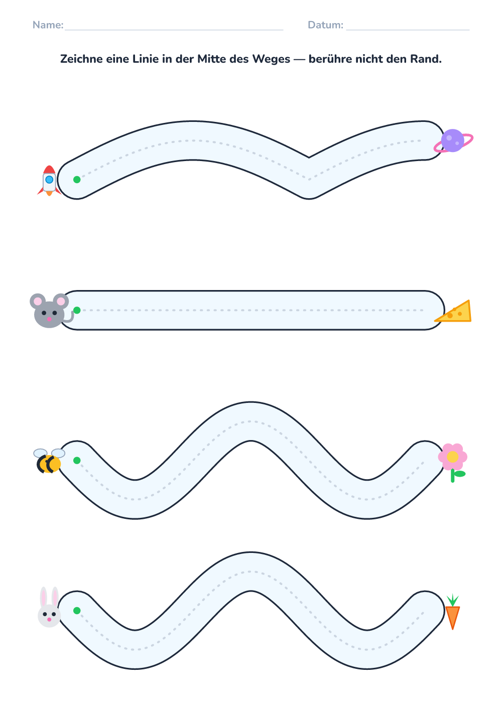 Linien führen – Arbeitsblatt