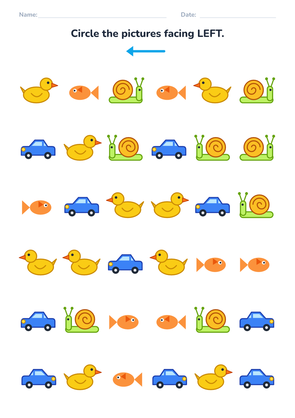 Left or right? (hard, printable)