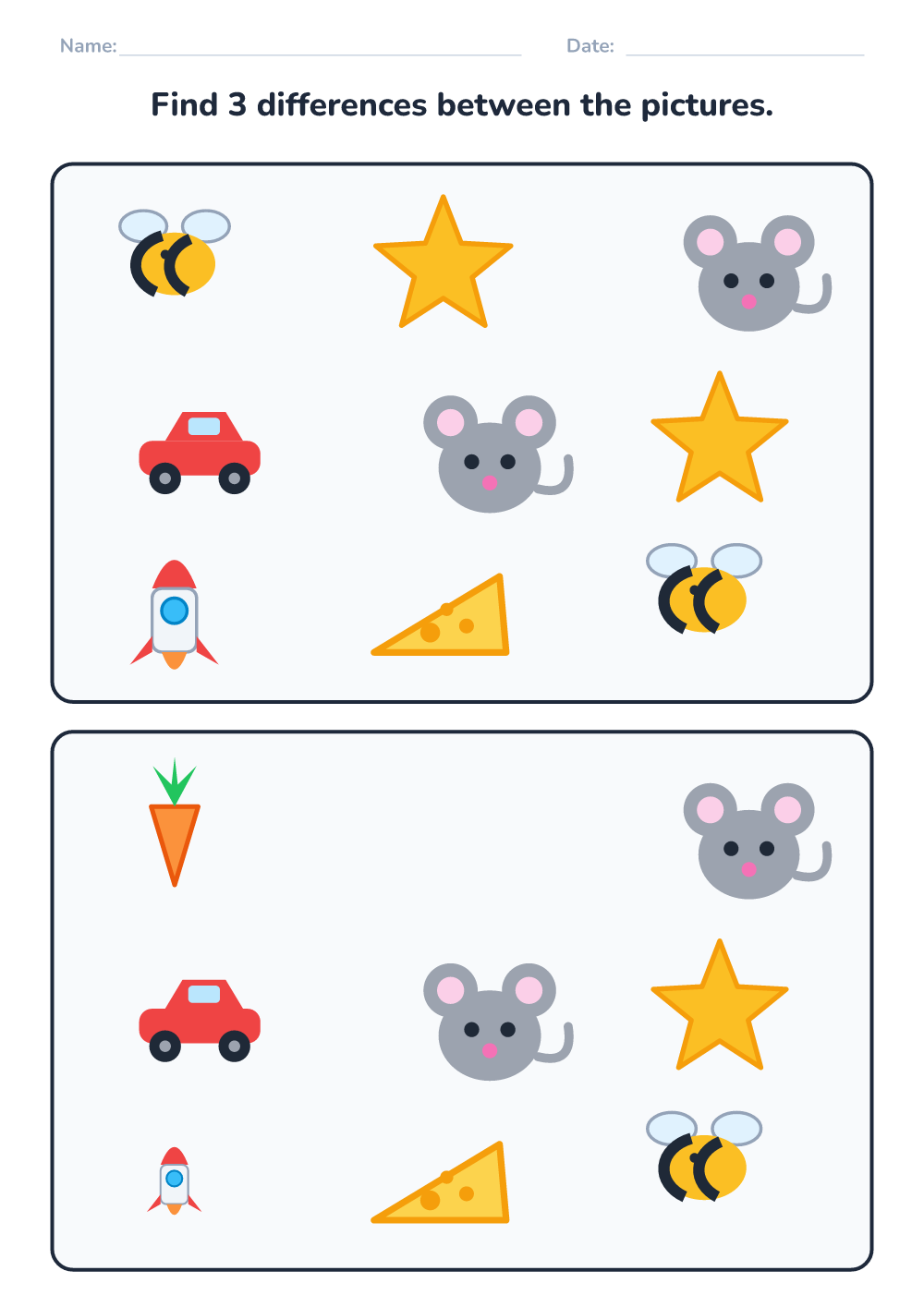 Spot the difference (easy, printable)