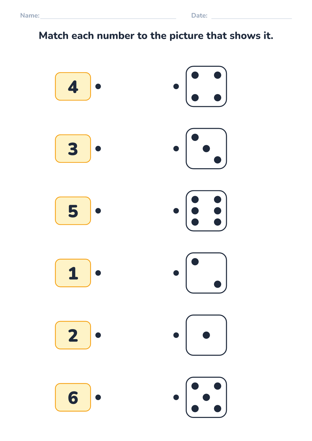 Match numbers and dots
