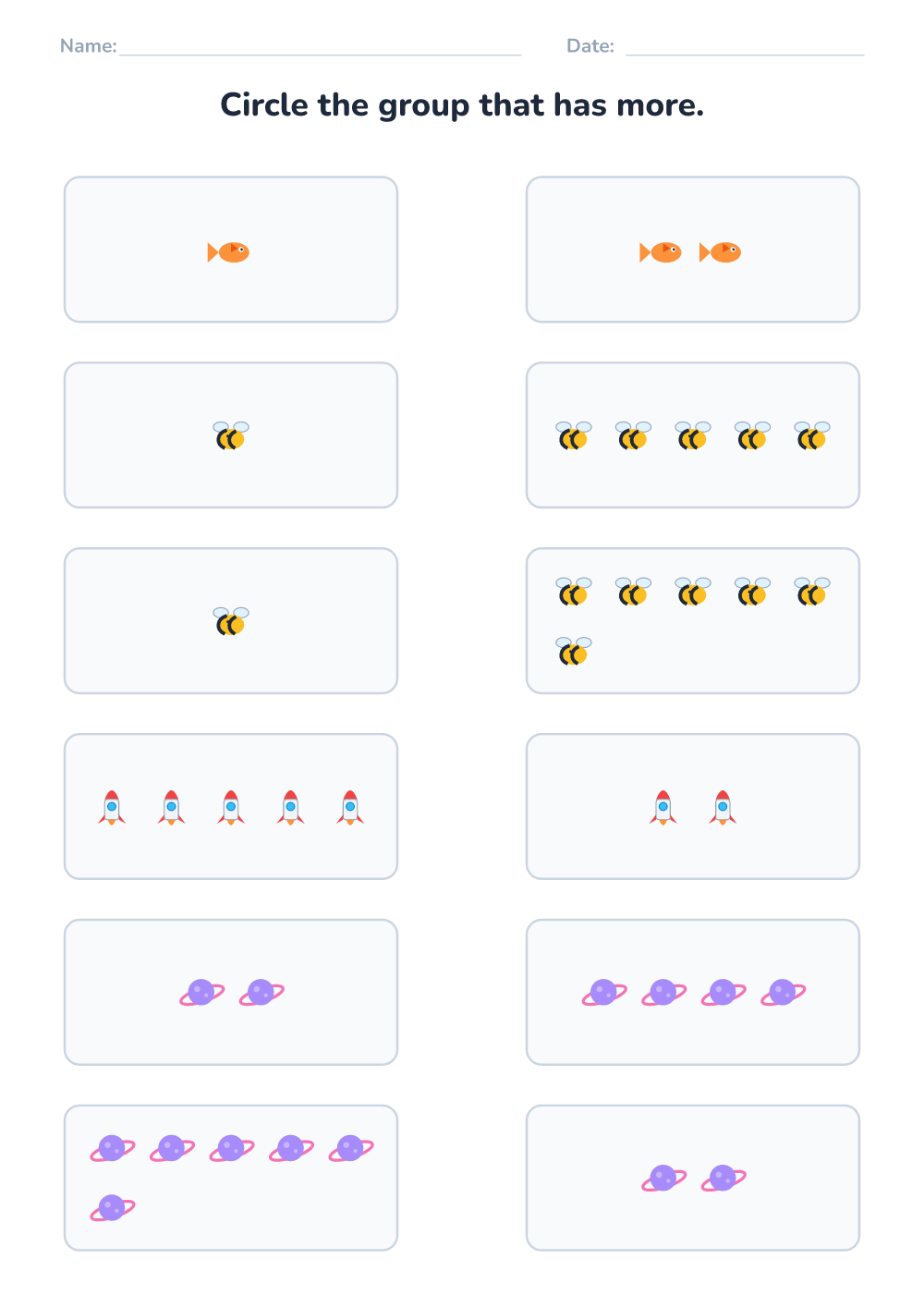 Which is more? (easy, printable)