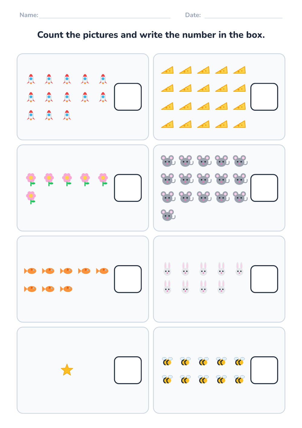 Count and write (hard, printable)