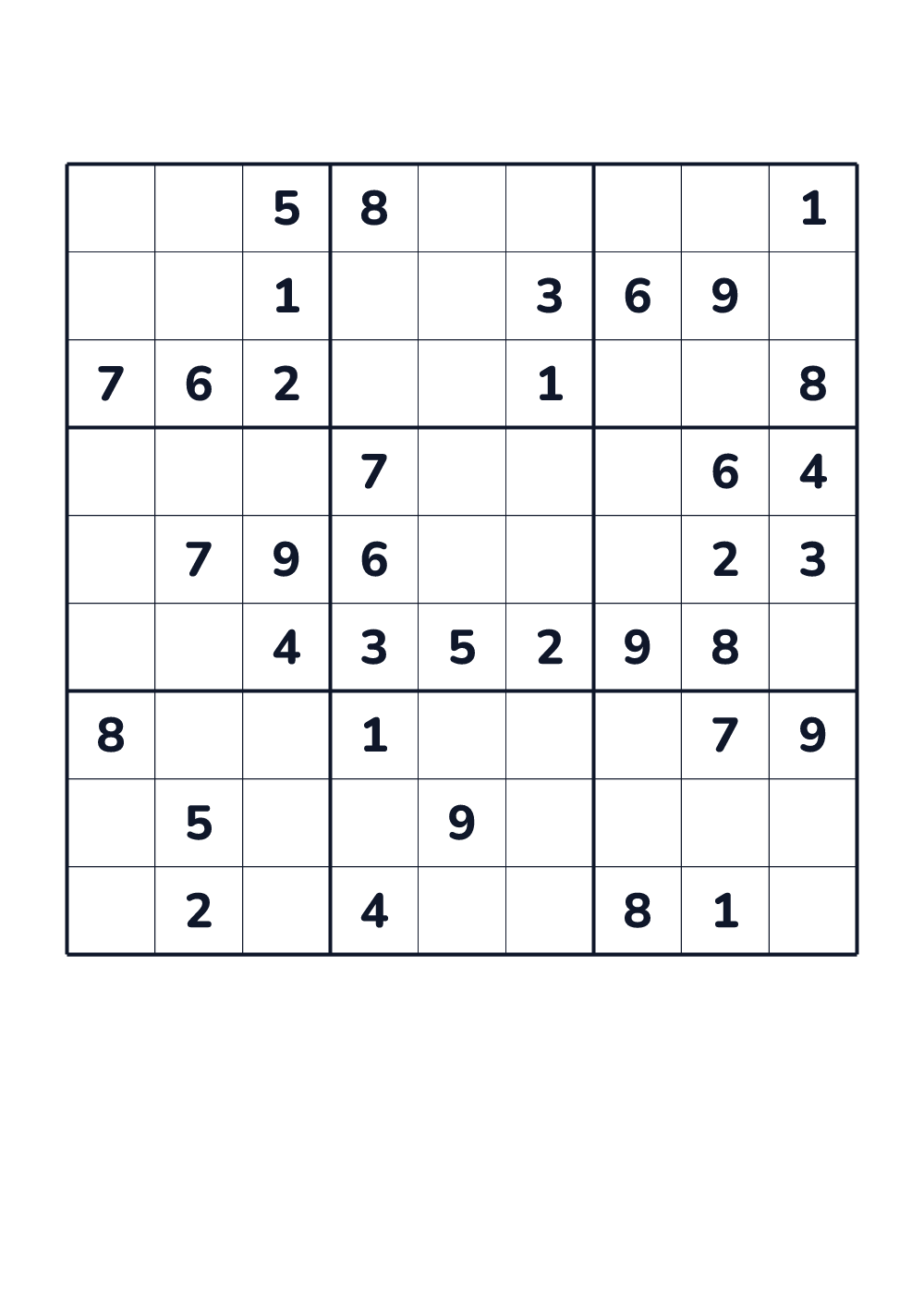 Sudoku für Kinder — sehr schwer #835