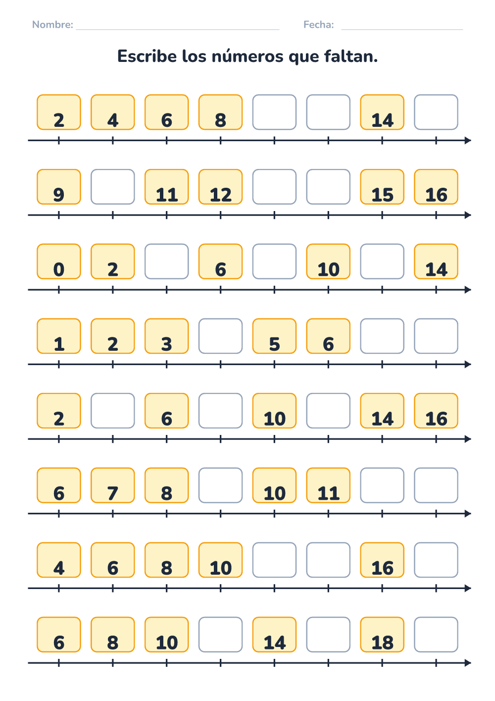 Números que faltan (medio, para imprimir)