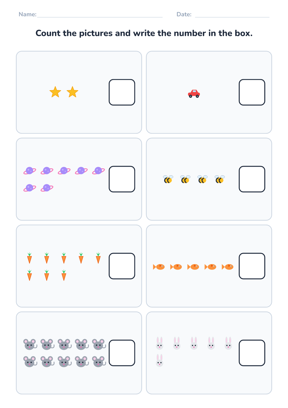 Count and write (medium, printable)