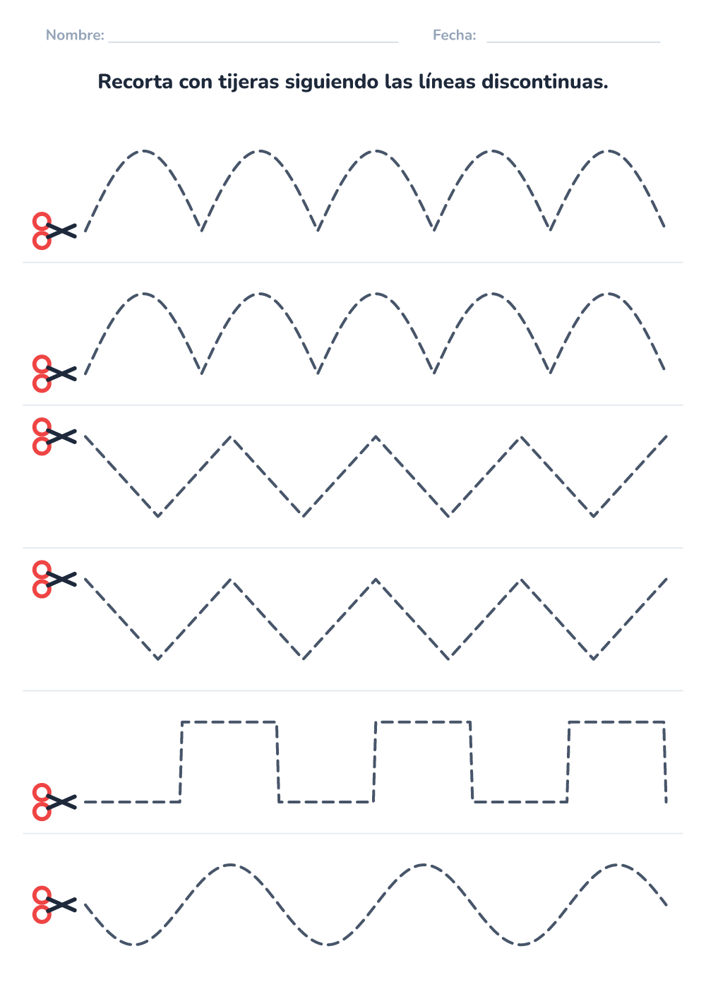 Practicar con tijeras (difícil, para imprimir)