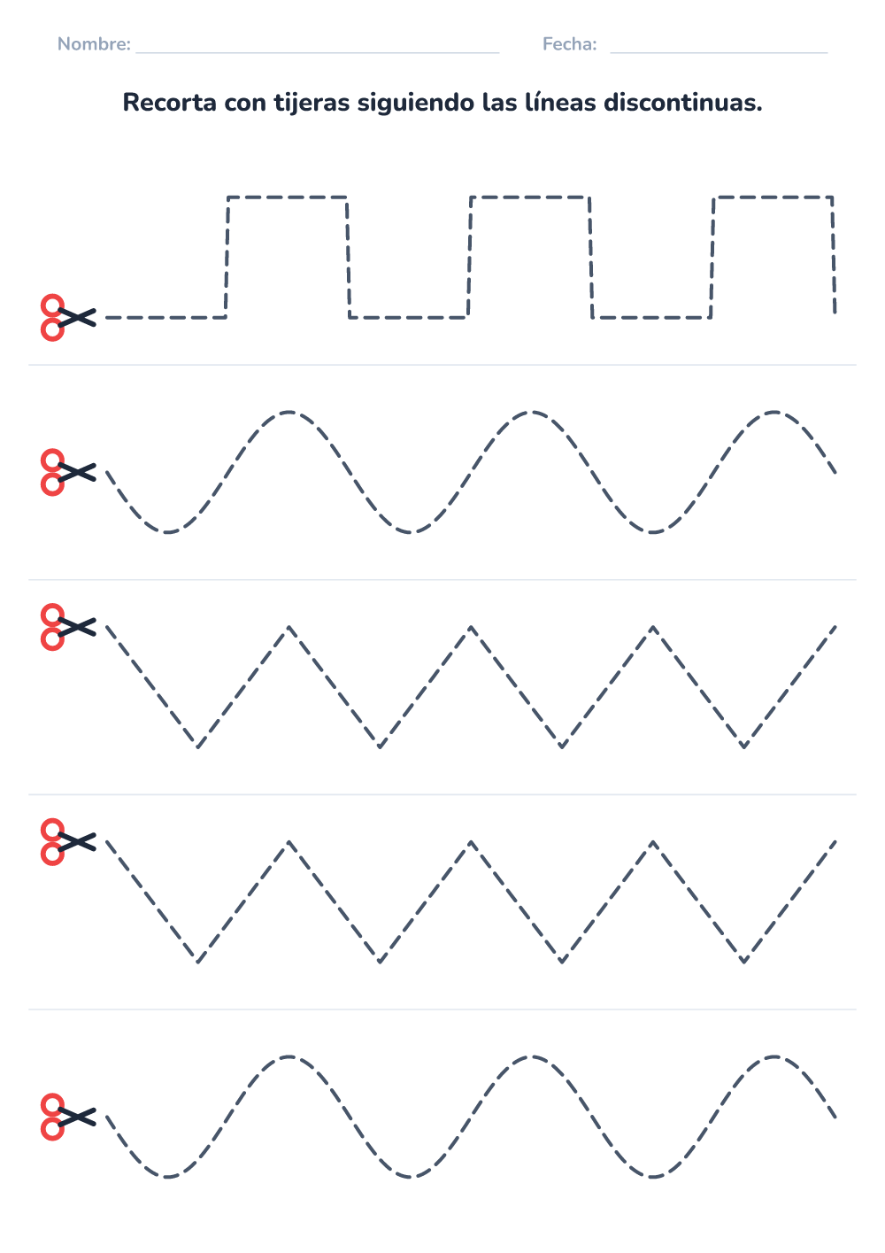 Practicar con tijeras (medio, para imprimir)