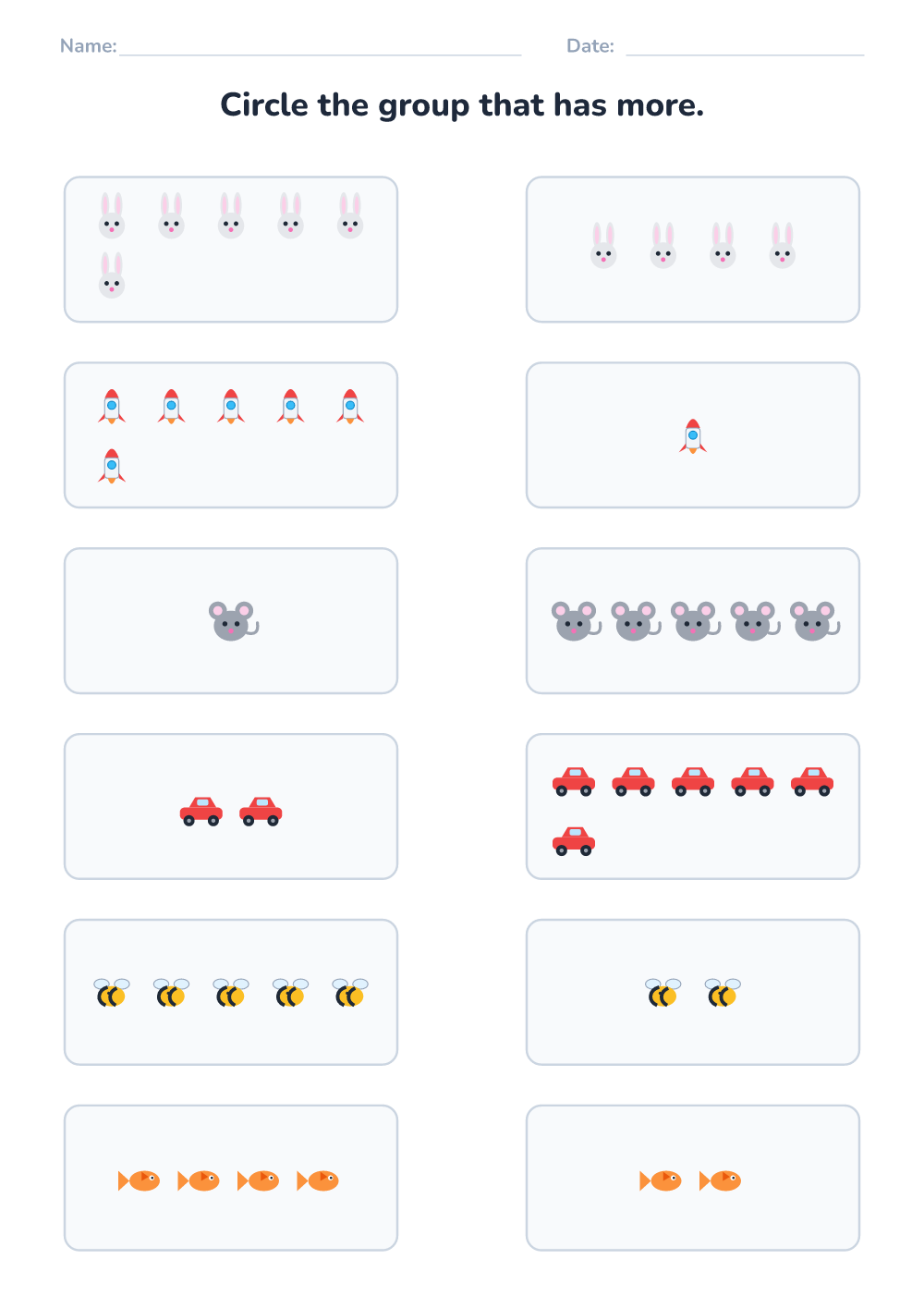 Which is more? (easy, printable)
