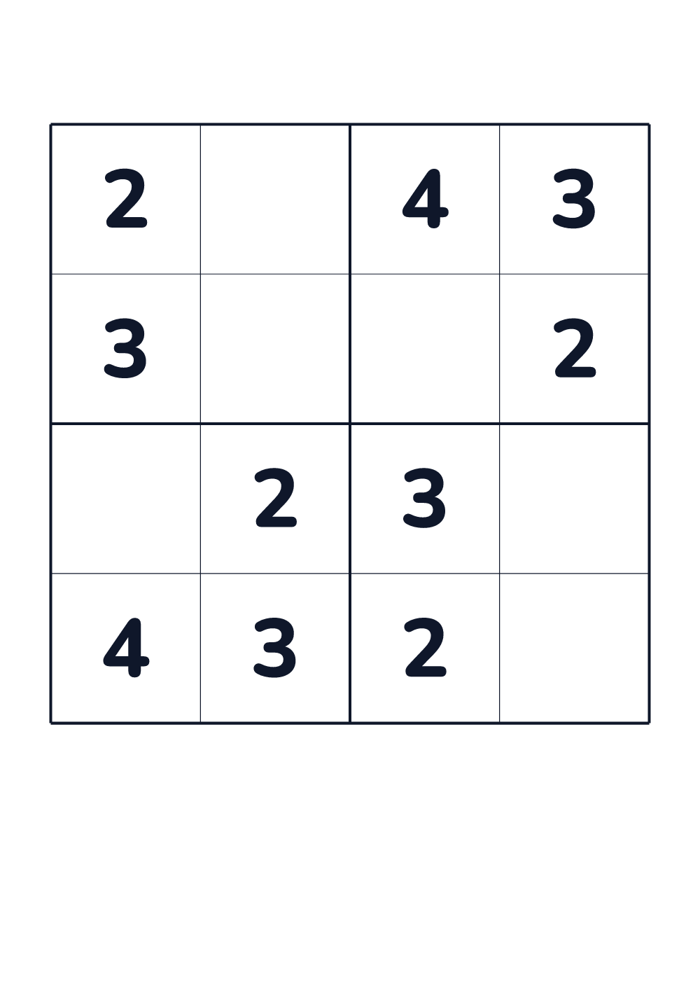 Sudoku dla dzieci — bardzo łatwy #386