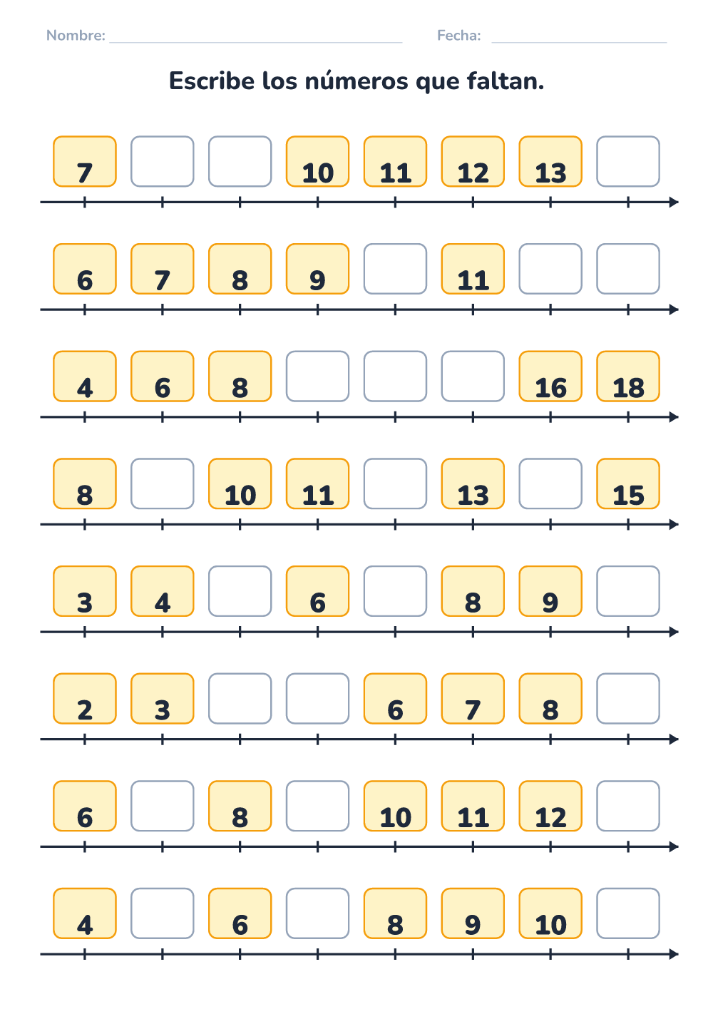 Números que faltan (medio, para imprimir)