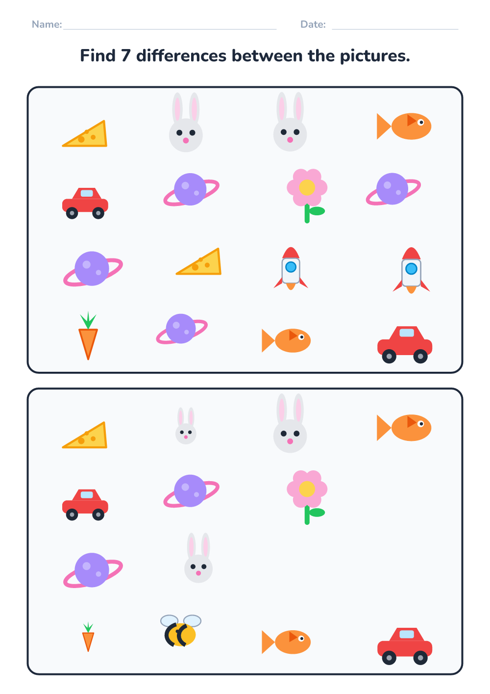 Spot the difference (hard, printable)