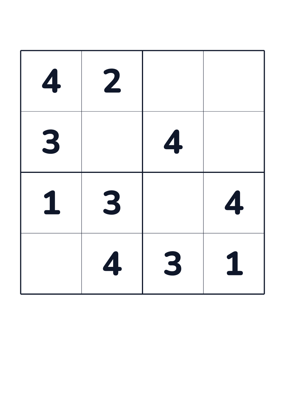 Sudoku for kids — very easy #466