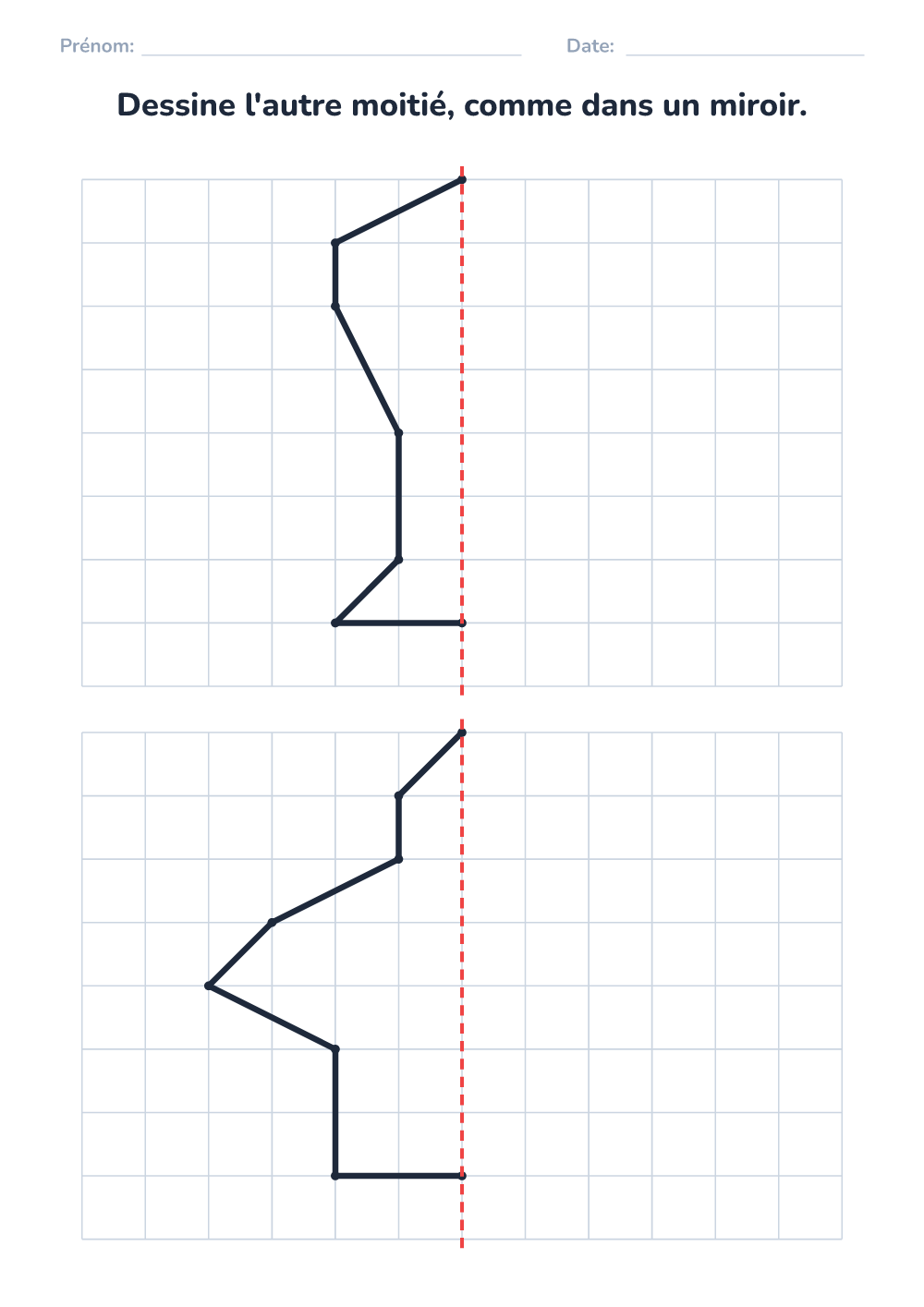 Dessin symétrique (difficile, à imprimer)