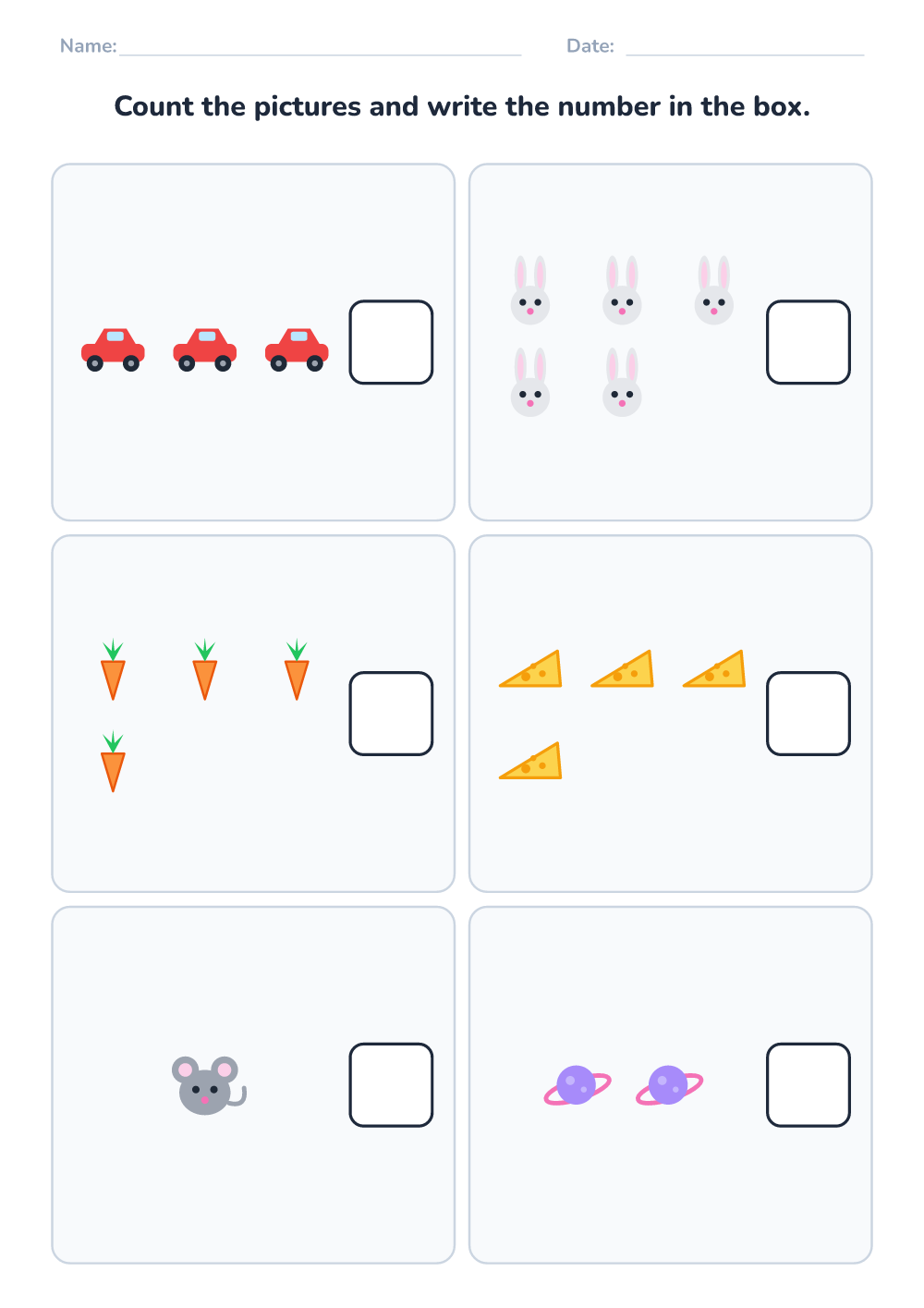 Count and write (easy, printable)