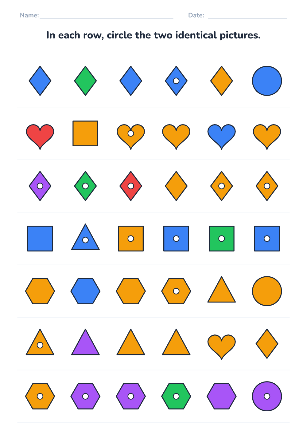 Find the matching pair (hard, printable)