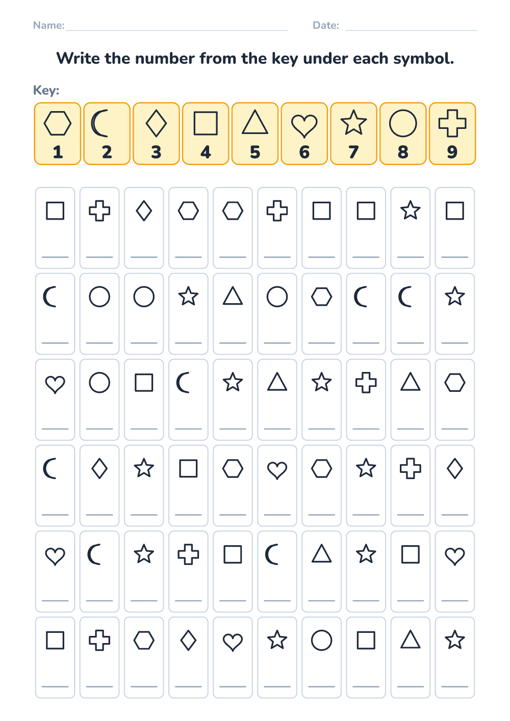 Symbol coding (hard, printable)